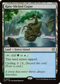 x1 Rain-Slicked Copse R MTG Commander: Lorwyn Eclipsed M/NM, English - Image 1