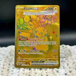 Pokemon TCG GOLD Pikachu Ex #179/131 Prismatic Evolution HYPER RARE - Image 3