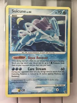 2007 Pokemon Diamond Pearl Secret Wonders Suicune Promos Holo Cracked Ice 19/132 - Image 1