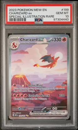 2023 POKEMON MEW EN-151 SPECIAL ILLUSTRATION RARE #199 CHARIZARD EX PSA 10 - Image 1
