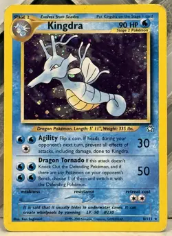 Kingdra Holo Rare 8/111 MP 2000’ Neo Genesis Pokemon TCG - Image 1