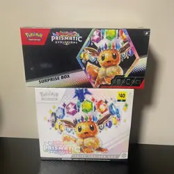 Pokemon TCG Scarlett & Violet Prismatic Evolutions ETB & Surprise Box Lot Sealed - Image 1