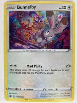 Bunnelby - SWSH082 - Pokemon Sword & Shield Promo Ultra Rare Holo Card NM - Image 1