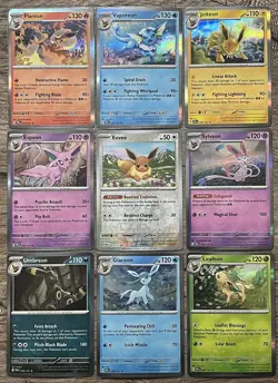 Pokemon Eeveelution HOLO COMPLETE 9 Card Set Lot PRISMATIC EVOLUTIONS Umbreon - Image 1