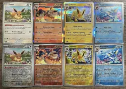 Pokemon Eeveelution Complete HOLO & REVERSE 8 Card Set Lot PRISMATIC EVOLUTION - Image 1