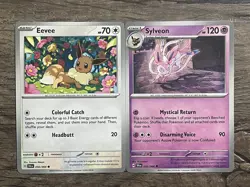 Pokemon Eeveelution COMPLETE 2 CARD SET Lot Shrouded Fable Eevee Sylveon - Image 1