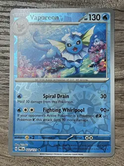 Pokemon PRISMATIC EVOLUTIONS 4 Card REVERSE Set Eeevee Jolteon Vaporeon Flareon - Image 3