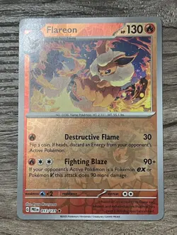 Pokemon PRISMATIC EVOLUTIONS 4 Card REVERSE Set Eeevee Jolteon Vaporeon Flareon - Image 5