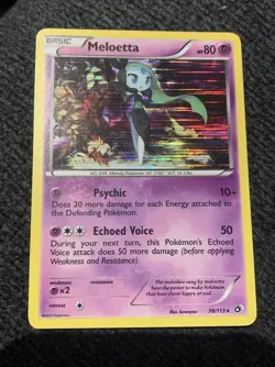 Pokemon Legendary Treasures Meloetta 78/113 Holo Rare 2013 TCG Card English - Image 1