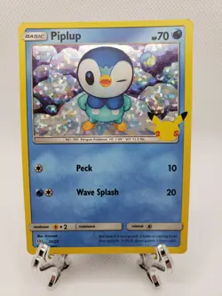 Piplup McDonalds Pokemon Promo HOLO Card 20/25 - 25th Anniversary - Image 1