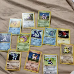 12 Base Set Shadowless Pokemon Card Lot 1999 WOTC Vintage LP - Image 1