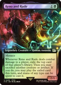 NM Extended Art Foil Reno and Rude, MTG, Final Fantasy, Magic the Gathering, 450 - Image 1