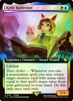 NM Foil Extended Art Krile Baldesion, MTG, Final Fantasy Commander, Magic, 176 - Image 1