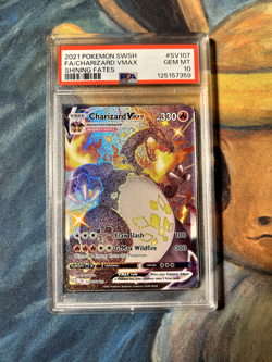 Pokemon TCG - Charizard VMAX SV107 Full Art Shiny Shining Fates PSA 10 - Image 1