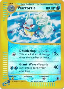 Moderately Played, English Pokemon Reverse Holo Wartortle - 92/165 - Uncommon - - Image 1