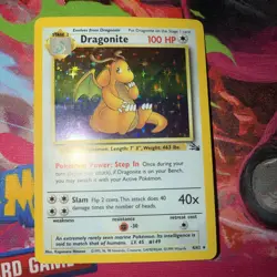 Pokemon TCG Dragonite 4/62 Fossil Unlimited Holo Rare, Spotless - Image 1