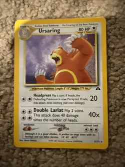 Ursaring Holo Pokemon WOTC 2001 Neo Discovery 15/75 LP 80HP Stage 1 Vintage - Image 2