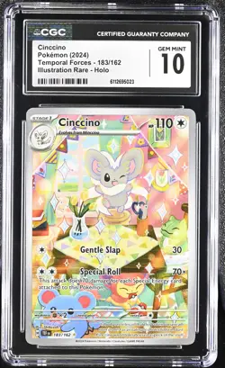 Cinccino 183/162 Illustration Rare Holo Temporal Forces Pokemon CGC 10 Gem Mint - Image 1