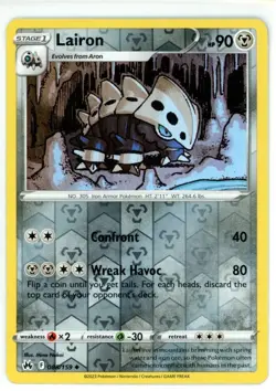 Pokemon TCG Lairon 088/159 Crown Zenith Reverse Holo - Image 1