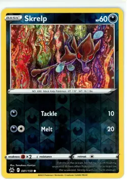 Pokemon TCG Skrelp 081/159 Crown Zenith Reverse Holo - Image 1