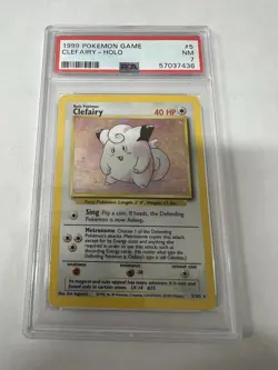 1999 Pokemon Game Clefairy Holo #5 PSA 7 - Image 1
