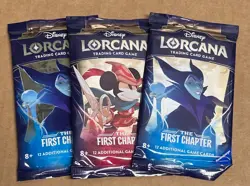 (3) NEW SEALED Disney Lorcana TCG The First Chapter English Booster Packs - Image 1