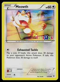 Pokemon Card - Meowth Toys R Us Promo 53/83 Holo Stamped - Image 1