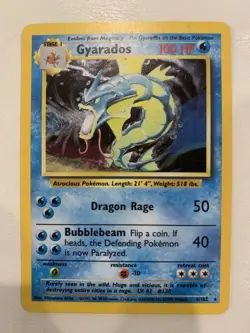 Pokemon Gyarados Holo Rare TCG Card 006/102 Base Set 1999 Unlimited - Ungraded - Image 1