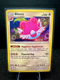 Blissey 153/214 Sun & Moon Lost Thunder Cosmos Holo Rare Pokemon TCG Card LP - Image 1