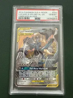 Pokemon TCG Lucario & Melmetal GX Tag Team Unbroken Bonds Card 120/214 PSA 10 - Image 1