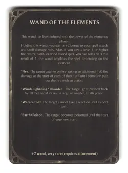 MapHammer Magic Items Unchained D&D Item Card - Wand of the Elements - Image 2