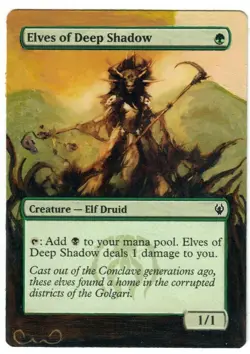 Elves of Deep Shadow Altered Full Art MTG Magic Commander EDH Birthday Gift Elf - Image 1