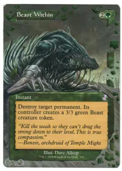 Beast Within Altered Full Art MTG Magic Green Gift Idea EDH Present Old School - Image 1
