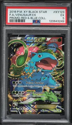 PSA 5 Venusaur EX Full Art Promo Red & Blue Collection 2016 Pokemon Card #XY123 - Image 1
