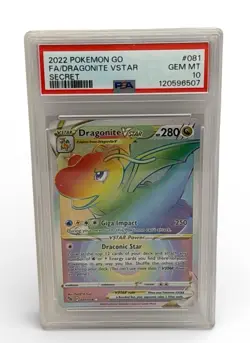 2022 Pokemon Go Full Art Dragonite VSTAR Secret #081 PSA 10 Gem Mint - Image 1