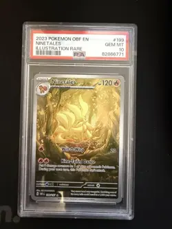 2023 POKEMON OBF EN-OBSIDIAN FLAMES ILLUSTRATION RARE #199 NINETALES PSA 10 - Image 1