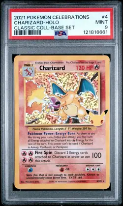 2021 POKEMON CELEBRATIONS CLASSIC COLL #4 CHARIZARD-HOLO PSA 9 - Image 1
