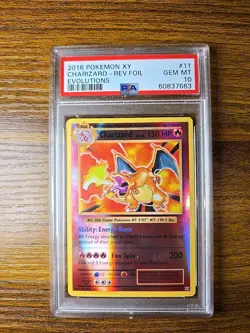 2016 Pokemon XY Evolutions Charizard Reverse Holo #11 PSA 10 - Image 1