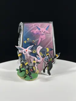 Pokemon Umbreon & Espeon BUNDLE Prismatic Premium Collection Sleeves Figure Pin - Image 1