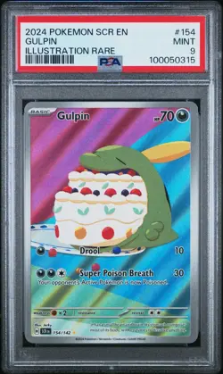 Lucky PSA 9 Gulpin 154/142 POKEMON SV: Stellar Crown **ABSTRACT JELLO ART** - Image 1