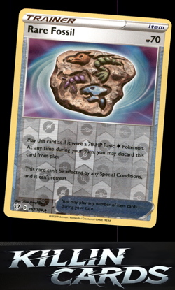 Reverse Holofoil Rare Fossil 167/189 Pokemon Uncommon SWSH03: Darkness Ablaze Ca - Image 1