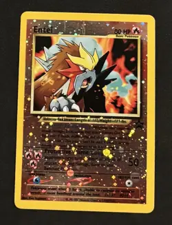 Pokemon Entei 34 Reverse Holo - WOTC Black Star Promo - Vintage - HP - Image 1