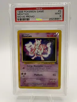 1999 POKEMON GAME MOVIE PROMO #3 MEWTWO PSA 9 - Image 1