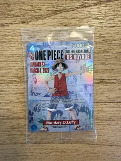 One Piece Monkey D. Luffy US College Basketball Promo Card RUTGERS - Image 1