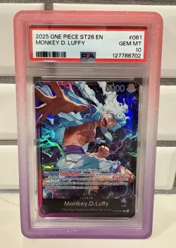 2025 One Piece TCG Monkey.D.Luffy ST26 OP09-061 Leader FOIL PSA 10 -RARE LOW POP - Image 1