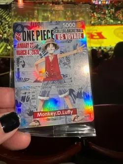 One Piece Monkey D. Luffy Rutgers Basketball Voyage Promo Card + POSTER - Image 1
