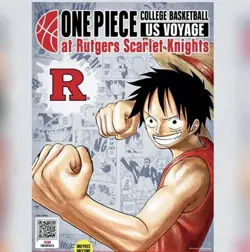 One Piece Monkey D. Luffy Rutgers Basketball Voyage Promo Card + POSTER - Image 3