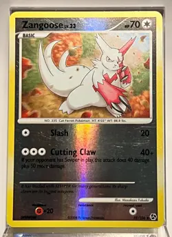 Zangoose 59/106 Reverse Holo Pokemon Card 2008 Great Encounters LP - Image 1