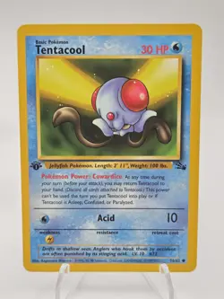 Pokemon TCG Tentacool Fossil 56/62 Regular 1st Edition Common Card - Image 1
