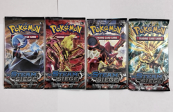 Pokemon XY Steam Siege English Booster Trading Card Game 4 Pack Lot Art Set - Image 1